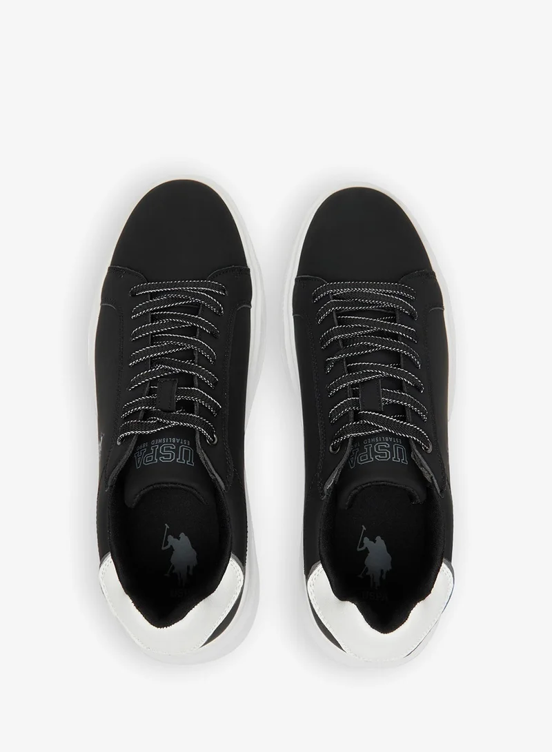 U.S. Polo Assn. Black Men's Black Low-Top Sneakers - Modern Style with Lace-Up Design Shoes and Comfort Cushioned Sole for Everyday Wear for Men | Best Price UAE