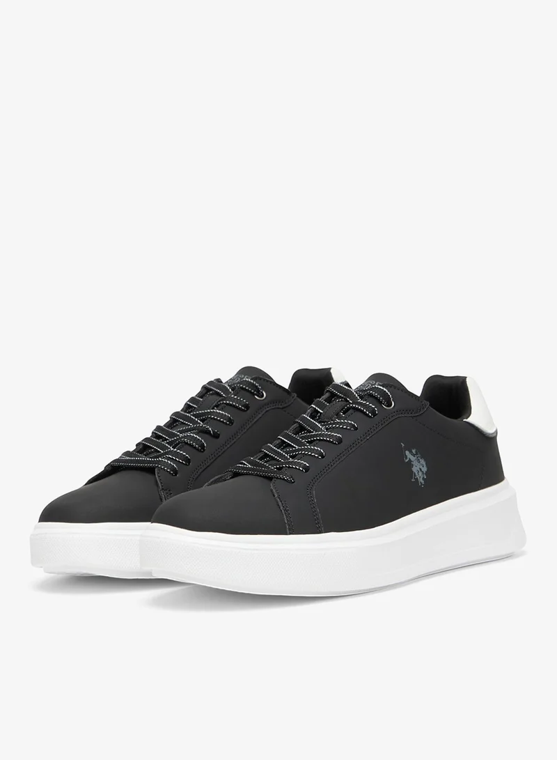 U.S. Polo Assn. Black Men's Black Low-Top Sneakers - Modern Style with Lace-Up Design Shoes and Comfort Cushioned Sole for Everyday Wear for Men | Best Price UAE