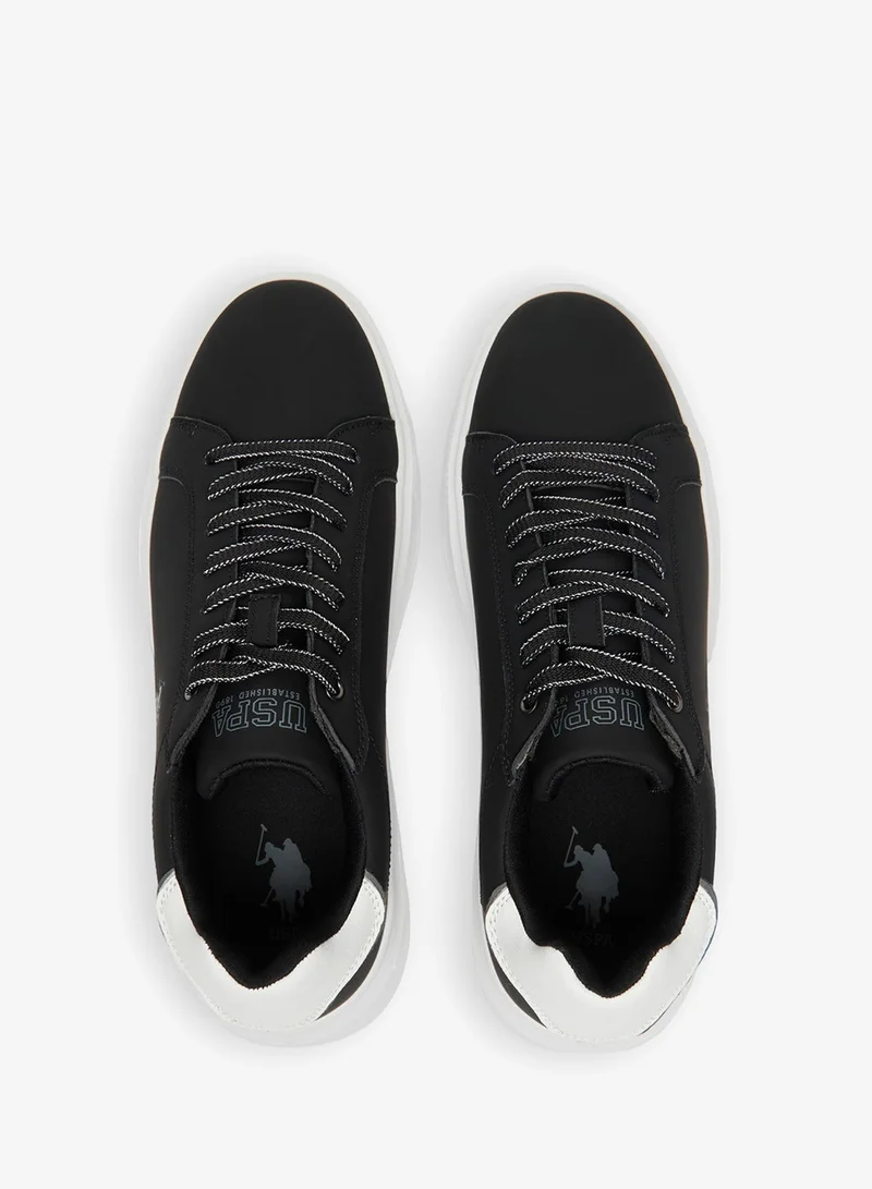 U.S. Polo Assn. Black Men's Black Low-Top Sneakers - Modern Style with Lace-Up Design Shoes and Comfort Cushioned Sole for Everyday Wear for Men | Best Price UAE