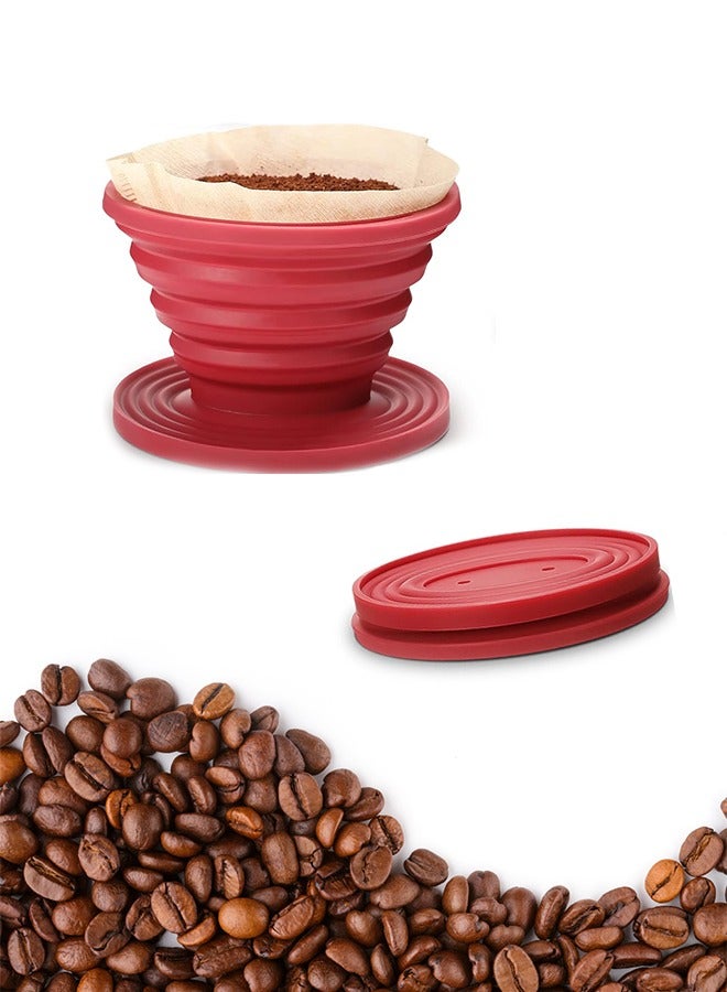 SUNDAREE طوي القهوة بالتنقيط ، قابلة لإعادة الاستخدام ، كوب واحد آلة القهوة ، قابلة للطي وسهلة للقيام ، ومناسبة للمشي ، والتخييم ، والأسرة ، ومكتب - Image 1