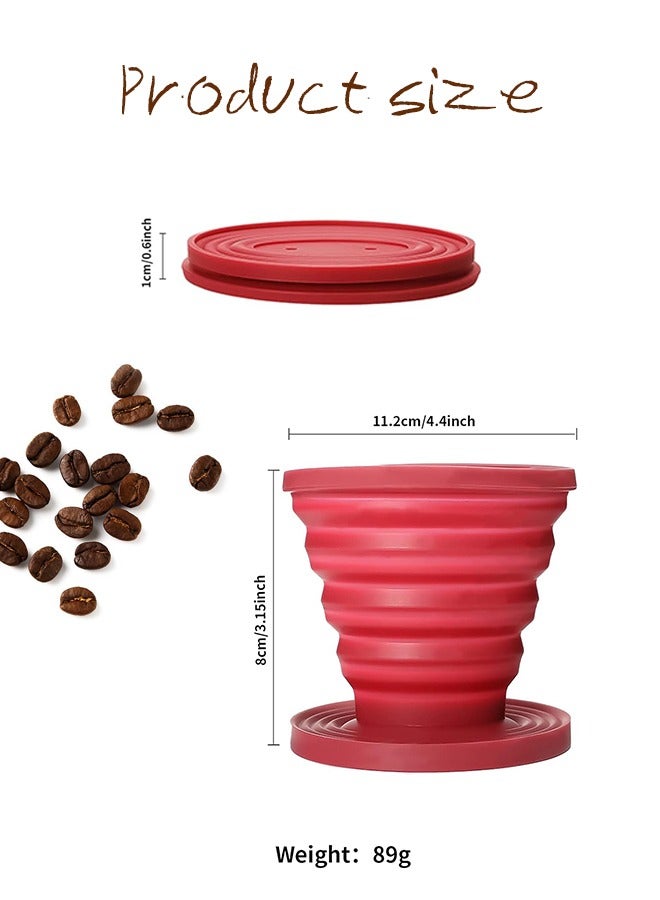 SUNDAREE طوي القهوة بالتنقيط ، قابلة لإعادة الاستخدام ، كوب واحد آلة القهوة ، قابلة للطي وسهلة للقيام ، ومناسبة للمشي ، والتخييم ، والأسرة ، ومكتب - Image 2