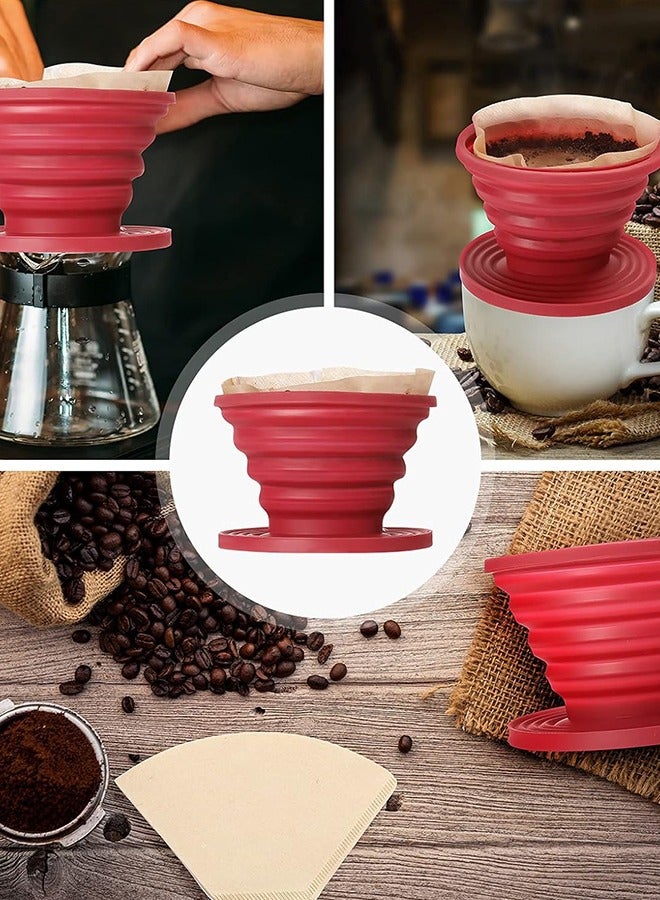 SUNDAREE طوي القهوة بالتنقيط ، قابلة لإعادة الاستخدام ، كوب واحد آلة القهوة ، قابلة للطي وسهلة للقيام ، ومناسبة للمشي ، والتخييم ، والأسرة ، ومكتب - Image 4