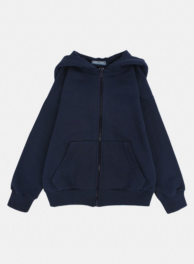 بمبيلو هودي قطني للاطفال – كحلي - Image 1