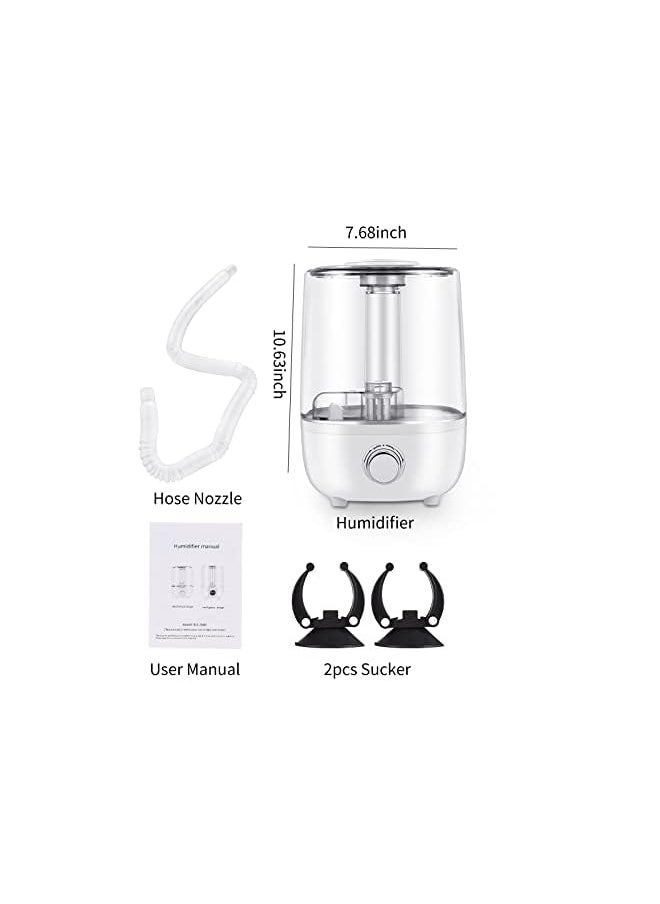 Humidifier For Bedroom 4L Air Humidifier Ultrasonic Cool Mist For Large Room 4L Humidifiers For Bedroom Air Humidifiers Aroma Diffuser With Extra Hose Nozzle Ultra Quiet Auto Shut Off