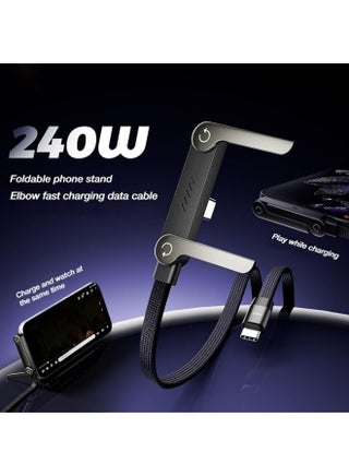 Sideways Caricatore USB-C 240W Con Supporto Integrato – Cavo Da 1,5m Per Ricarica Rapida E Visione Comoda