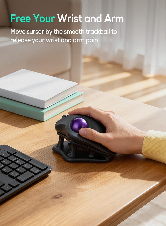 Nulea M502 Tiltable Trackball Mouse Purple - Image 4