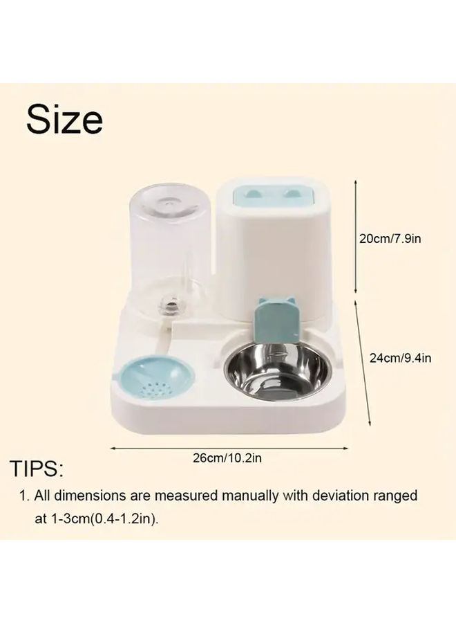 Automatic Cat Dog Feeder Waterer Advanced Gray Dry Wet Separation Stainless Steel Bowl - Image 2