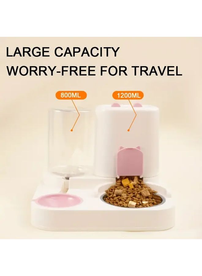 Automatic Cat Dog Feeder Waterer Advanced Gray Dry Wet Separation Stainless Steel Bowl - Image 3
