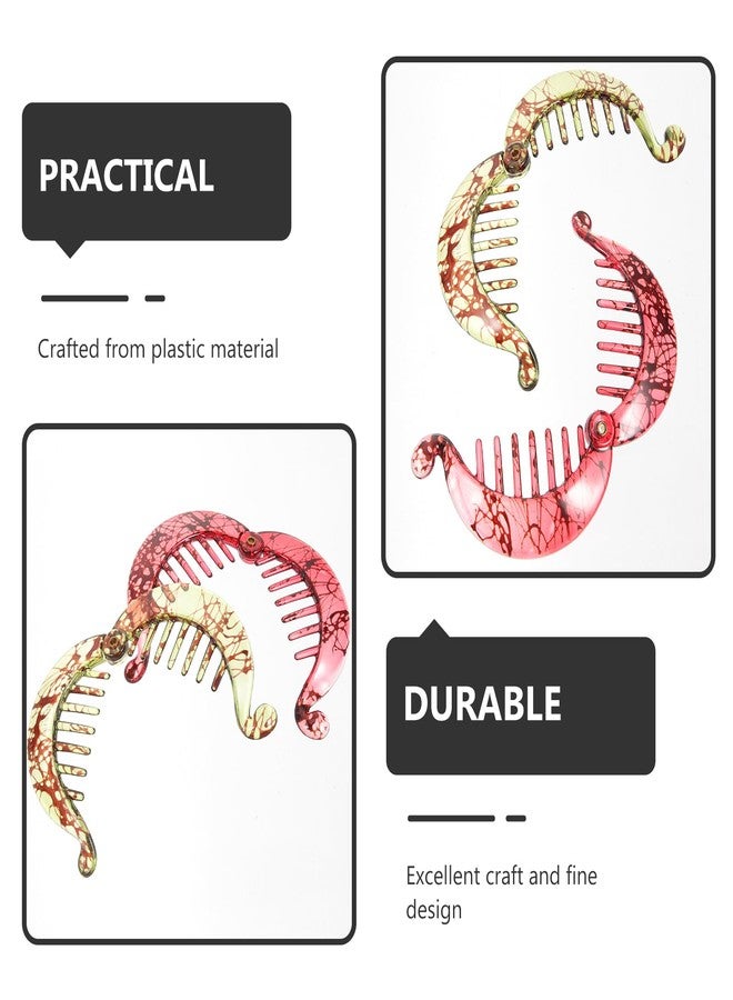 minkissy 4pcs Banana Clip Hair Accessories Ponytail Holder Hairbrushes for Woman Hair Styling Tools Womens Hair Clips Styling Comb Hair Grip Women's Big Claws Dense Beef Tendon - Image 5