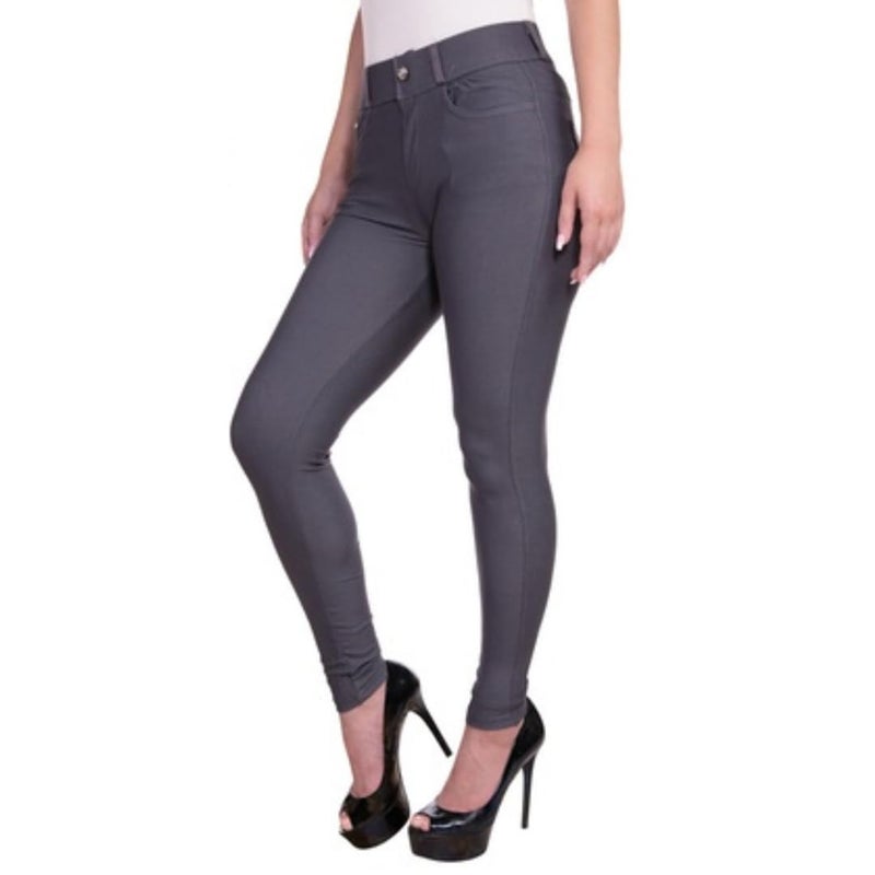 EAG Jeggings for Women's Comfortable Cotton Blend Stretch Leggings Look Denim Jeggings with Pockets (Available in Plus Size) Grey - Image 1