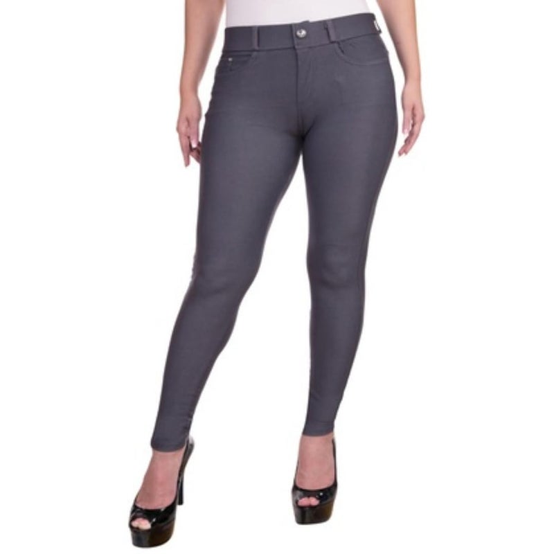 EAG Jeggings for Women's Comfortable Cotton Blend Stretch Leggings Look Denim Jeggings with Pockets (Available in Plus Size) Grey - Image 2