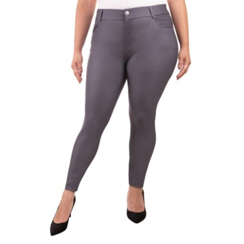 EAG Jeggings for Women's Comfortable Cotton Blend Stretch Leggings Look Denim Jeggings with Pockets (Available in Plus Size) Grey - Image 5