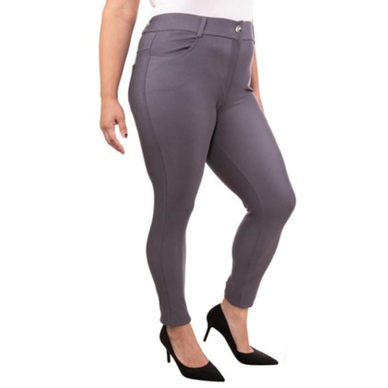EAG Jeggings for Women's Comfortable Cotton Blend Stretch Leggings Look Denim Jeggings with Pockets (Available in Plus Size) Grey - Image 4