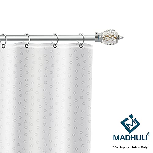 MADHULI Daimond Curtain Bracket, Crome Finish Crystal Curtain Bracket, Curtain Finial, Curtain Accessories, Curtain Bracket for Door/Window, Home Décor Curtain Bracket with Support 2 Pair - Image 5