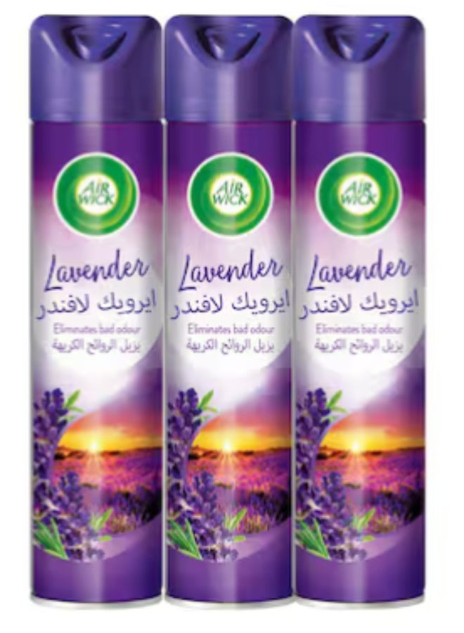 Air Wick Air Freshener Aerosol Lavender for Home and Bathroom Made with Essential Oils- 3X300ml