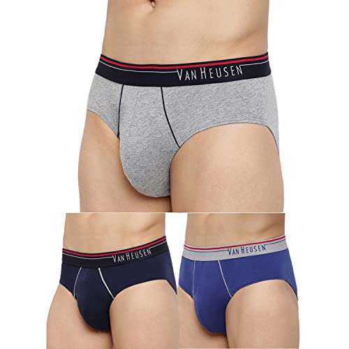 Van Heusen فان هيوزن سراويل داخلية قطنية للرجال (عبوة من 3) (10003_رمادي ميل، أزرق بحري، كحلي داكن-م_متعدد الألوان_م) - Image 1