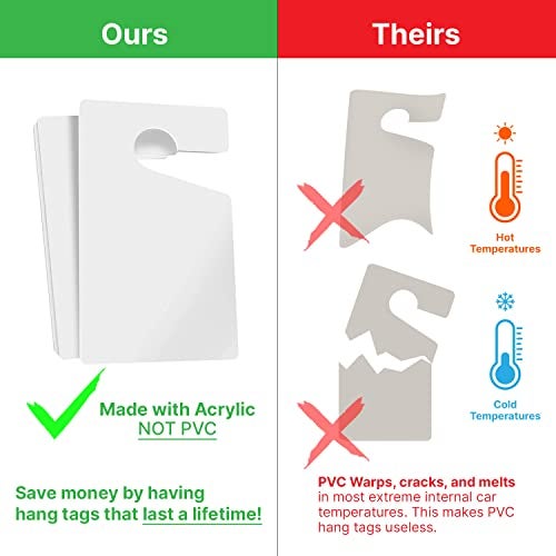 MESS Large Thick Parking Pass Hangtags - Parking Permit Hang Tag - Car Parking Tags for Parking Lot - Hanging Parking Permit - Permanent or Temporary Car Tags for Rear View Mirror 3x5 (10) - Image 3