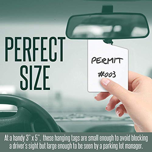 MESS Large Thick Parking Pass Hangtags - Parking Permit Hang Tag - Car Parking Tags for Parking Lot - Hanging Parking Permit - Permanent or Temporary Car Tags for Rear View Mirror 3x5 (10) - Image 5