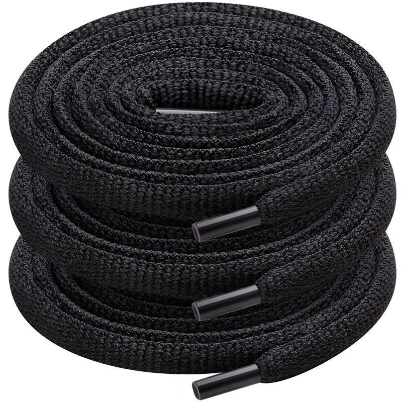UpUGo 3 Pair Oval Shoe Laces, Half Round 1/4" Shoelaces for Athletic Running Sneakers Shoes Boot Strings - Image 1