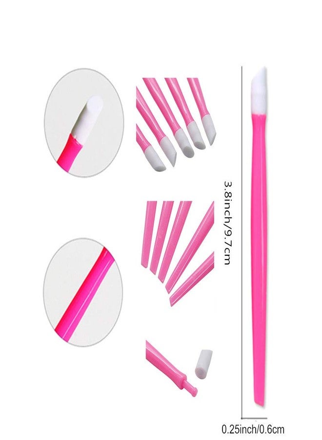 Erewa 24 Pcs Rubber Nail Cuticle Pusher Plastic Handle Rubber Tipped Nail Cuticle Cleaner Acrylic Nail Art Tool - Image 2