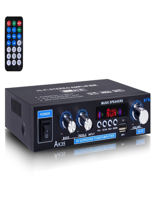WOOPKER AK35 200W Stereo Audio Amplifier Bluetooth 5.0, 2.0 Channel Stereo Amplifier Receiver with Bass & Treble Control,Home Amplifier w/FM Radio, USB, SD Card Input - Image 1