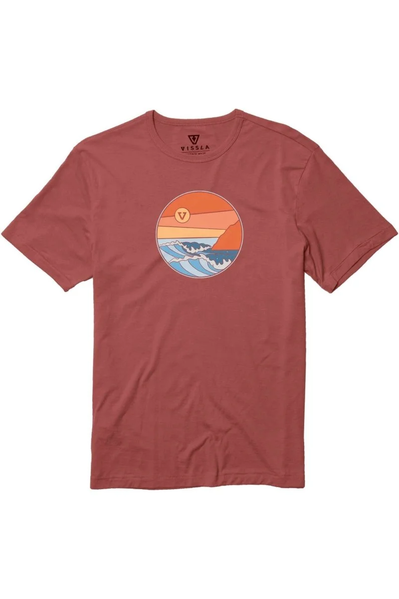 Vissla Heavy Sets Organic Cotton Tee Dark Rusty Red