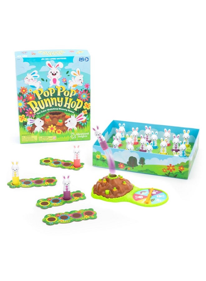 Educational Insights Pop Pop Bunny Hop - Memory & Color Matching Game for 2-4 Players, Preschool Learning Game, Gift for Ages 3+ - Image 1
