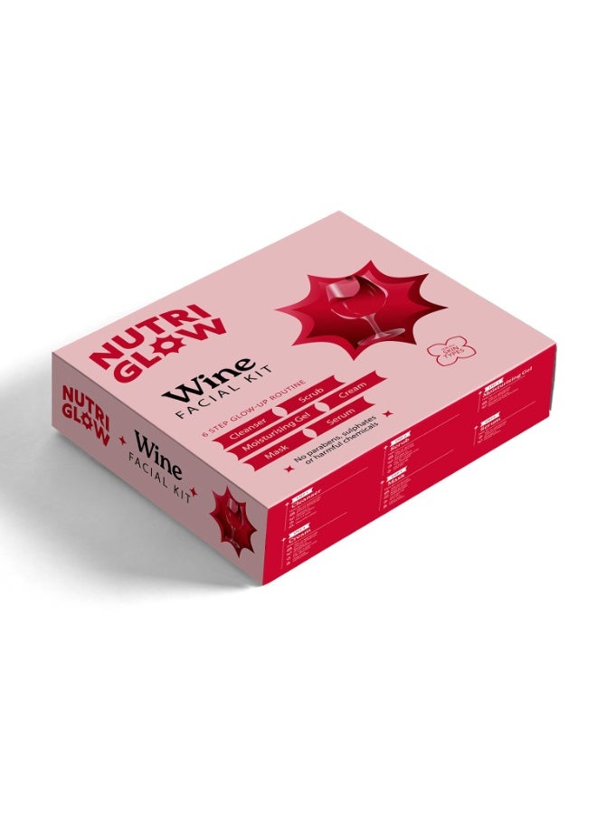 NutriGlow Wine Facial Kit for Glowing Skin For Women – 5-Step Skincare Routine for Radiant-Looking Skin, Helps Restore Skin’s Natural Nutrients and Improve Appearance of Pigmentation – Suitable for All Skin Types, 250g + 10ml - Image 1