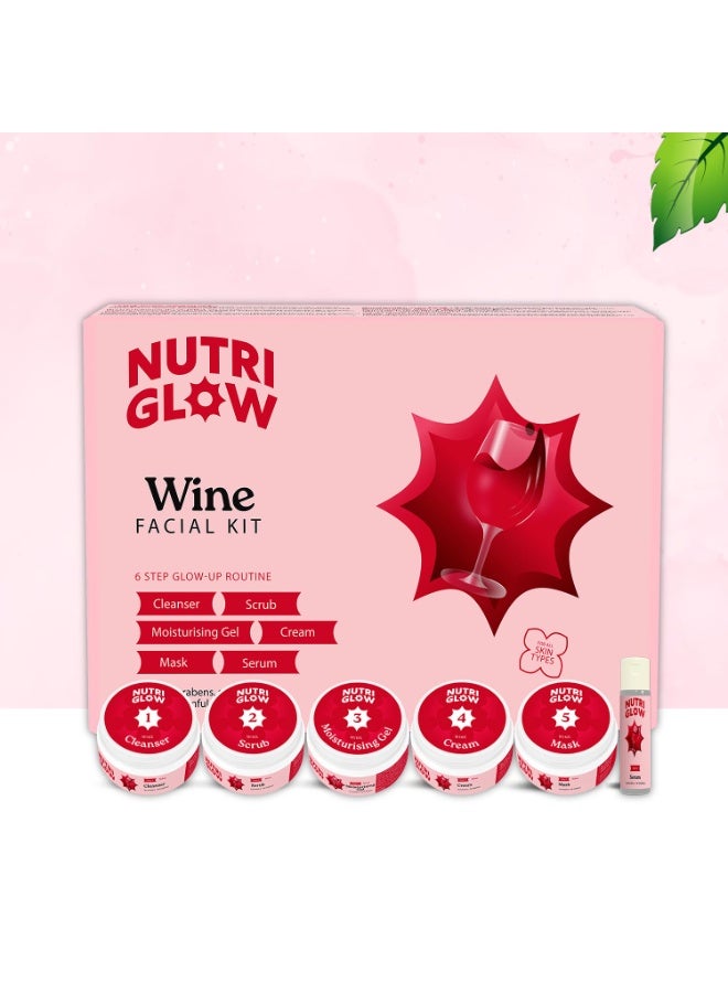 NutriGlow Wine Facial Kit for Glowing Skin For Women – 5-Step Skincare Routine for Radiant-Looking Skin, Helps Restore Skin’s Natural Nutrients and Improve Appearance of Pigmentation – Suitable for All Skin Types, 250g + 10ml - Image 3