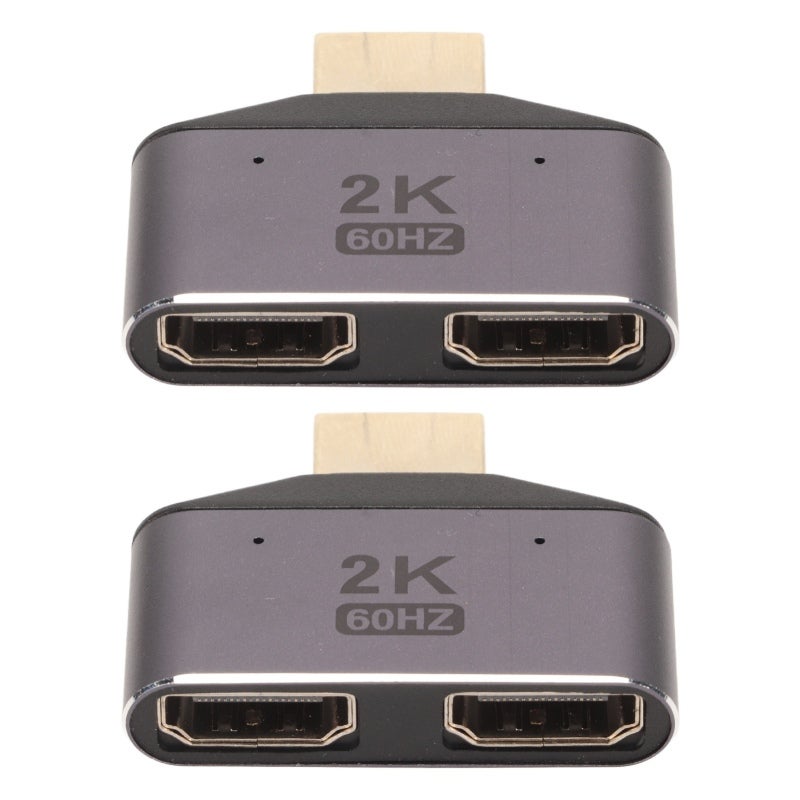 HD Multimedia Interface Male to Dual Female Adapter 2K 60Hz High Resolution - Gold Plated Connectors Stable Signal Splitter for PCs Laptops HDTVs - Image 5