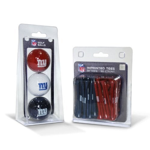Team Golf NFL New York Giants 3 Golf Balls And 50 Golf Tees Logo Imprinted Golf Balls (3 Count) & 2-3/4" Regulation Golf Tees (50 Count), Multi Colored - Image 2