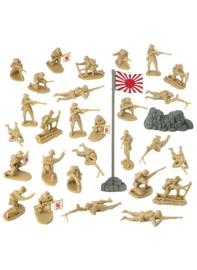 BMC Toys Bmc Ww2 Japanese Plastic Army Men 30 Imperial Soldiers Of Japan 1:32 Figures  - Image 4