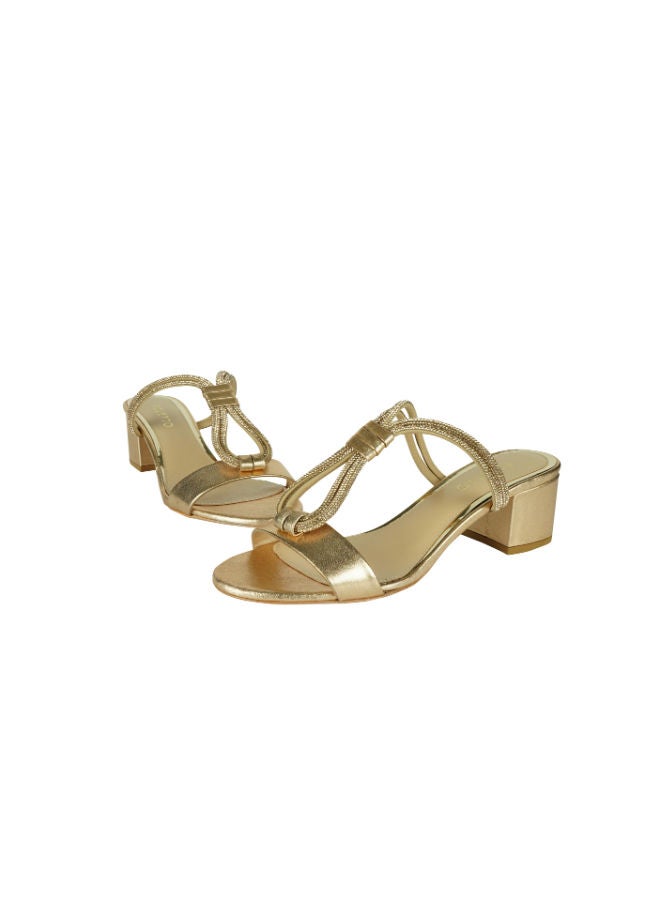 POLETTO Poletto Ladies Block Heel 169225 C1578 R Gold  - Image 2