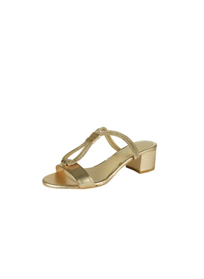 POLETTO Poletto Ladies Block Heel 169225 C1578 R Gold  - Image 3