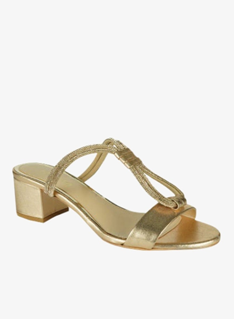 Poletto Ladies Block Heel 169225 C1578 R Gold - Image 1