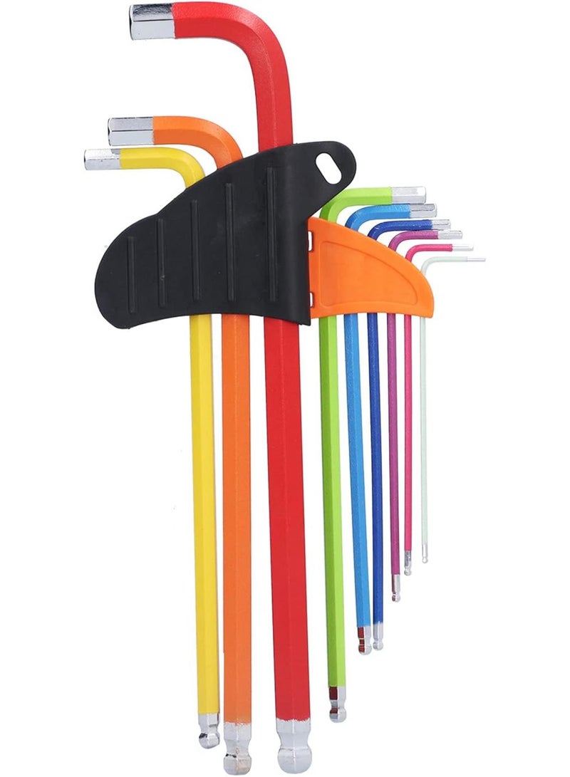 GGOOT Star Hex Key Set, Multi Colour Star Screwdriver Set, Long Arm Star Key Hardware Tools T10‑T50 with Organizer Clip for Screw Fastening  - Image 1