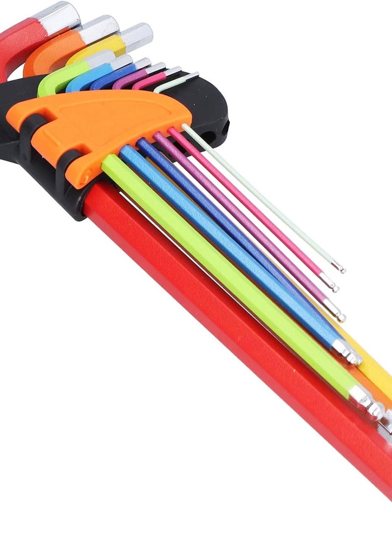 GGOOT Star Hex Key Set, Multi Colour Star Screwdriver Set, Long Arm Star Key Hardware Tools T10‑T50 with Organizer Clip for Screw Fastening  - Image 2