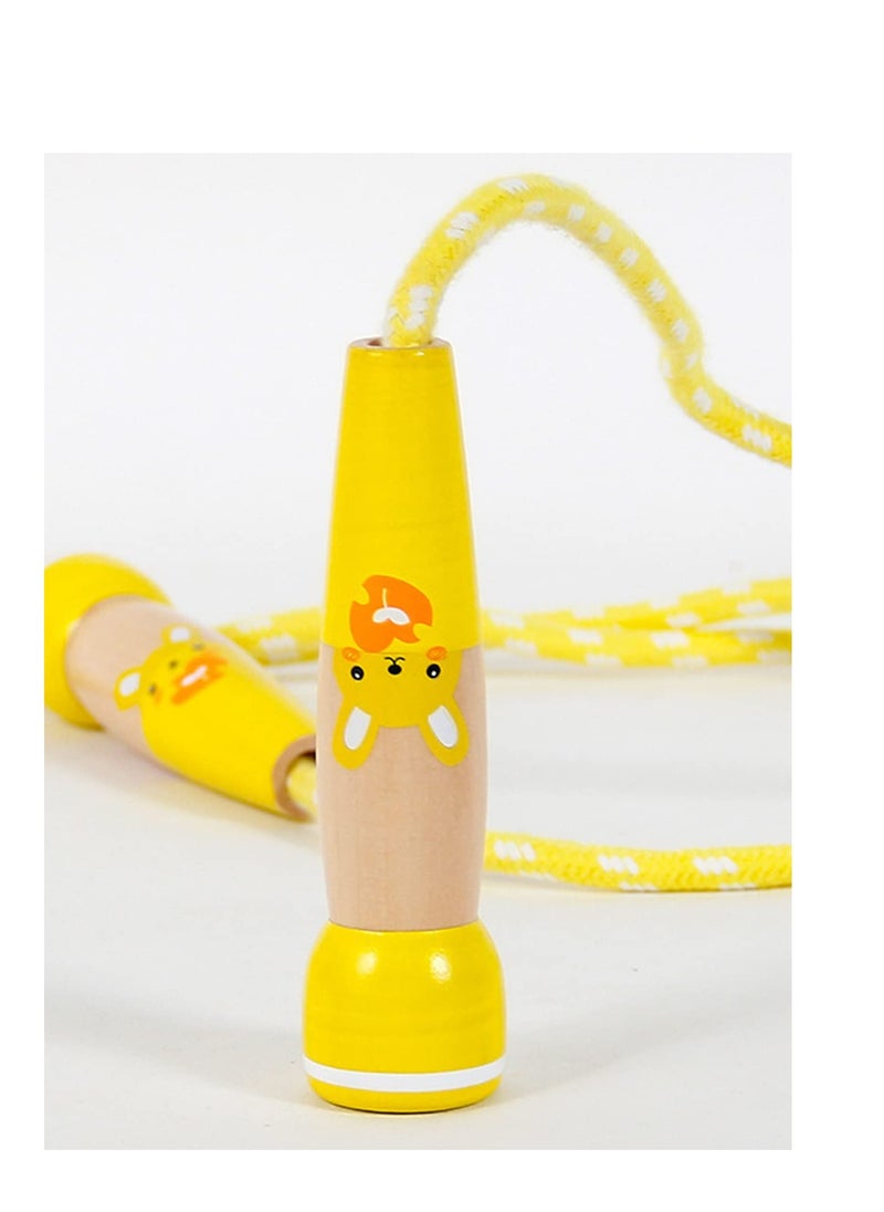 SYOSI Jump Rope for Kids, Adjustable Kids Jump Ropes for Girls Boys Toddler Fitness, Cotton Skipping Rope with Wooden Handle for Outdoor Fun Activities Exercise - 2 Pack Blue & Yellow  - Image 5