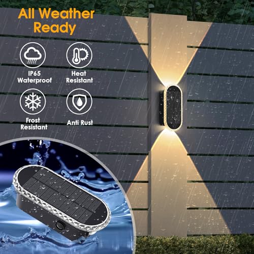 LIANGLOME 8PK Solar Fence Lights Outdoor - Solar Outdoor Light Warm White & RGB Lights for Outside Backyard, Patio, Deck Fence, Stair Handrail, Pool and Wall - Image 4