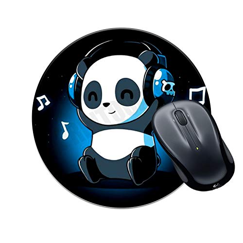 VPRINT QUALITY Round Gaming Mousepad Circle Music Panda Love Printed Multicolour Size 8x8 inches - Image 1