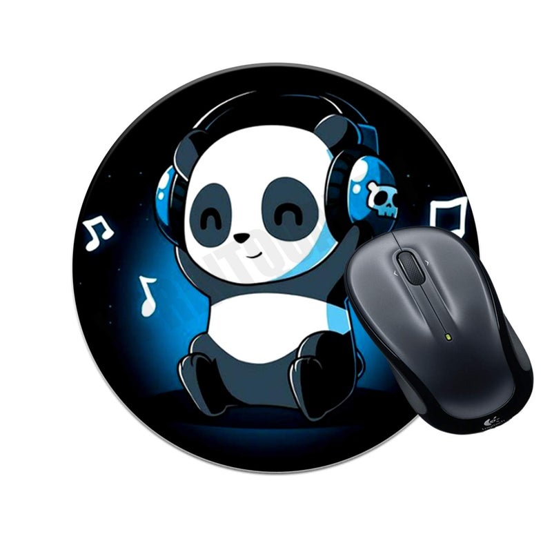 VPRINT QUALITY Round Gaming Mousepad Circle Music Panda Love Printed Multicolour Size 8x8 inches - Image 5