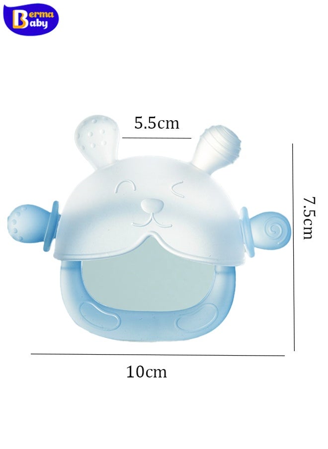 Berma Baby Baby Teether Toys   Teething Toys, Food Grade Silicone Baby Teething Toys, Organic Teether, Soft and Safe to Chew, Pain Relief for Babies, Soothing Chew Toys, Boilable Liquid Silicone Toys, Suitable for Little Boys and Little Girls (Blue)  - Image 2