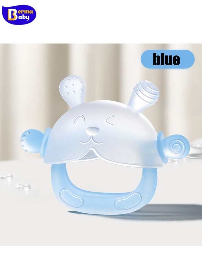 Berma Baby Baby Teether Toys   Teething Toys, Food Grade Silicone Baby Teething Toys, Organic Teether, Soft and Safe to Chew, Pain Relief for Babies, Soothing Chew Toys, Boilable Liquid Silicone Toys, Suitable for Little Boys and Little Girls (Blue)  - Image 3