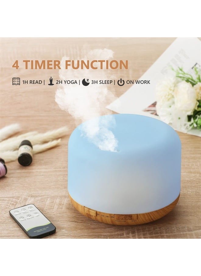 SACATR - Oil Diffuser with 15x10mL Essential Oils, 500ml Essential Oil Diffusers, Aromatherapy Diffuser with 2 Mist Mode 4 Timers＆7 Ambient Light Waterless Auto Off for Diffusers Large Room Home Office - Image 1