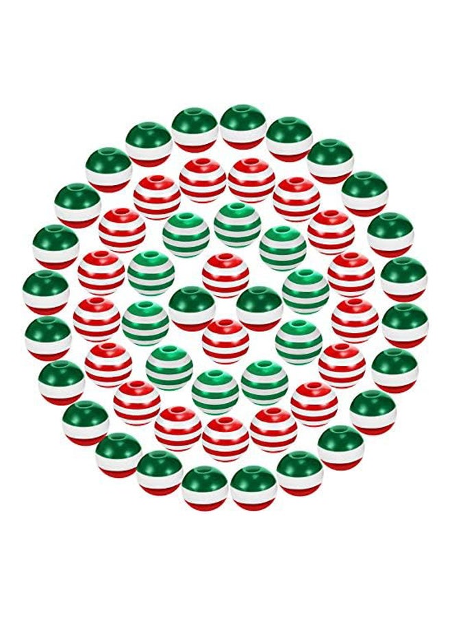 قطع عيد الميلاد شريط الخرز الاكريليك جولة الراتنج الخرز 8 ملم  - Image 2