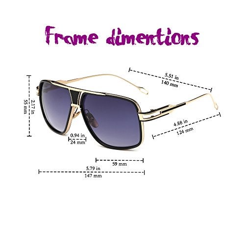 Gobiger Aviator Sunglasses for Men 100% UV Protection Goggle Alloy Frame with Case… - Image 5