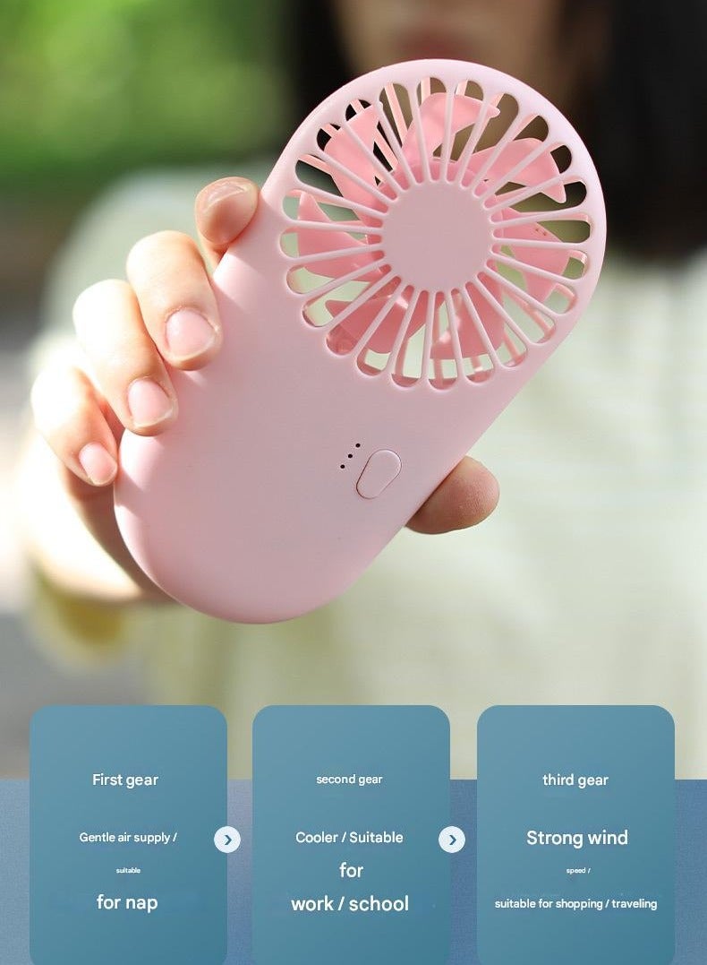 Goolsky Mini Pocket Handheld Fan with Stand – USB Rechargeable Portable Cooling Fan, Travel/Office/Outdoor Use - Image 3