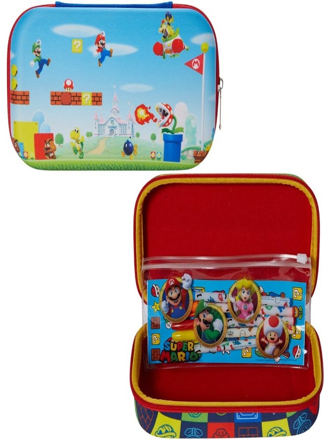 Innovative Designs Super Mario Pencil Case Set with Stickers and Gel Pens for Kids, Molded with Zip Closure - Image 1