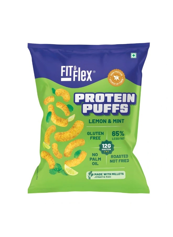 Fit & Flex Protein Puffs in Lemon and Mint Flavor- 55gms