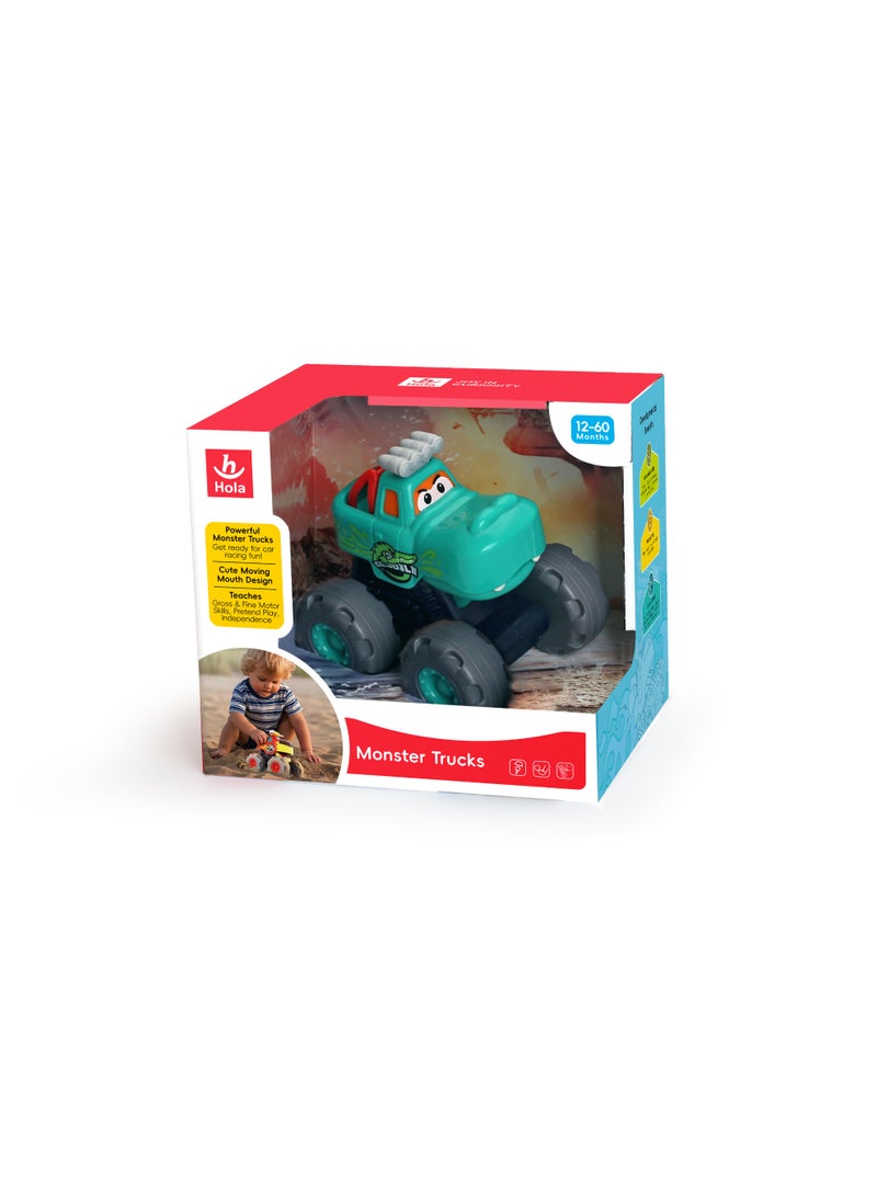 Hola Crocodile Monster Truck for Toddlers 12+ Months | Friction Powered Push & Go Toy Car | Durable Animal Vehicle for Kids | No Batteries Needed - Image 3
